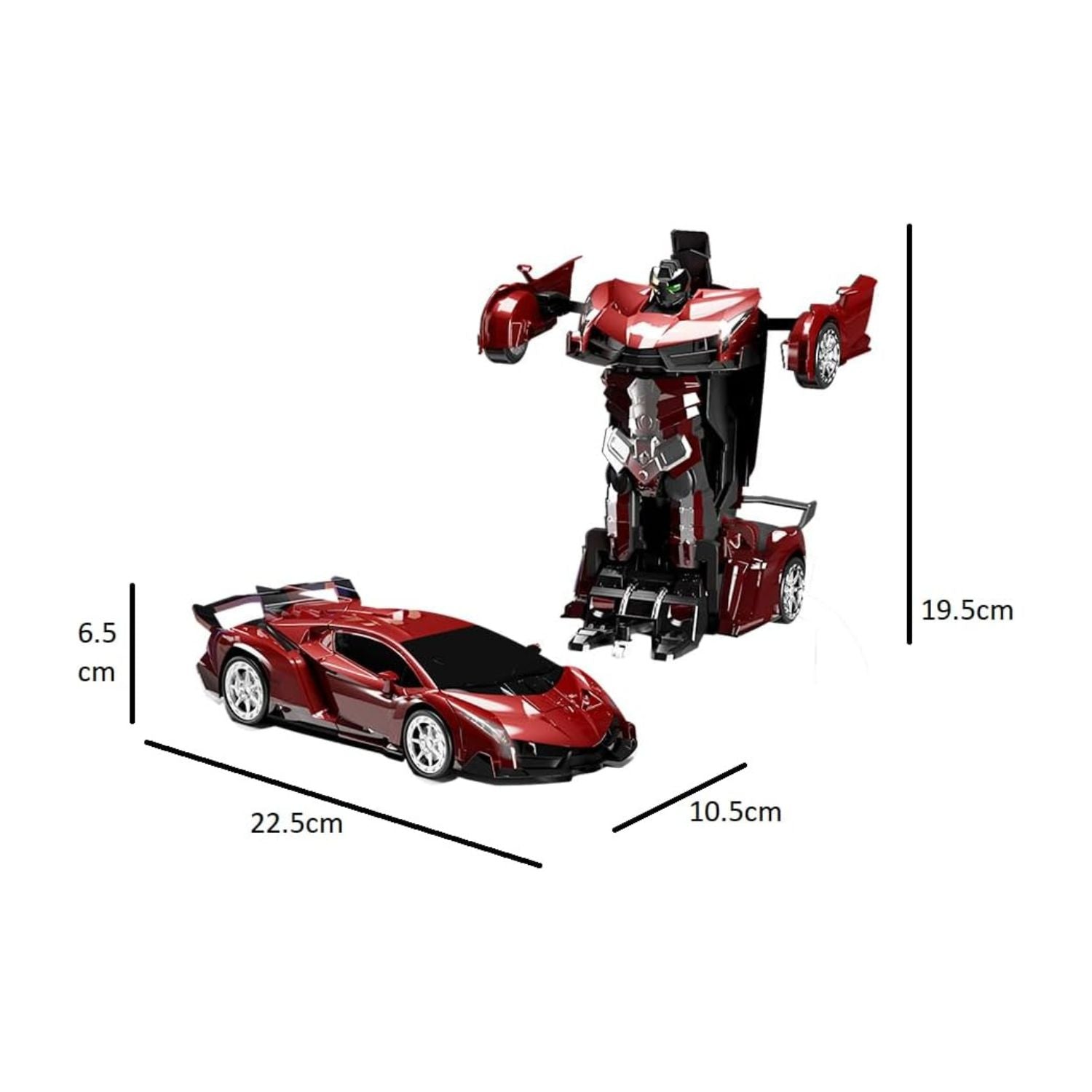 Remote Control Transform Car Robot, Engine Sounds, Red