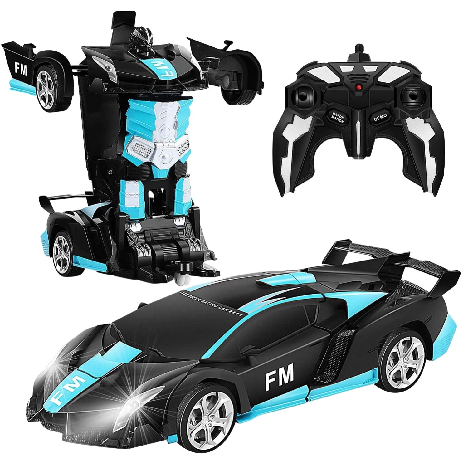 Remote Control Transform Car Robot, 360° Drifting, ABS Plastic - Gominimo