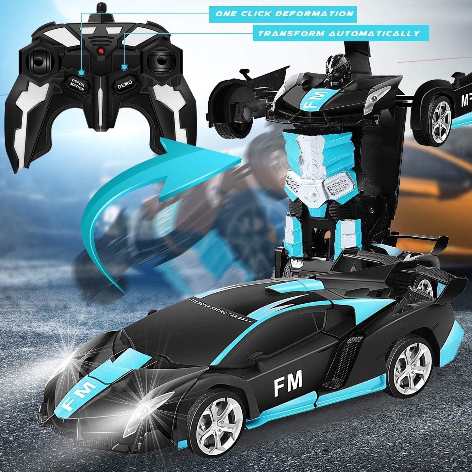 Remote Control Transform Car Robot, 360° Drifting, ABS Plastic - Gominimo