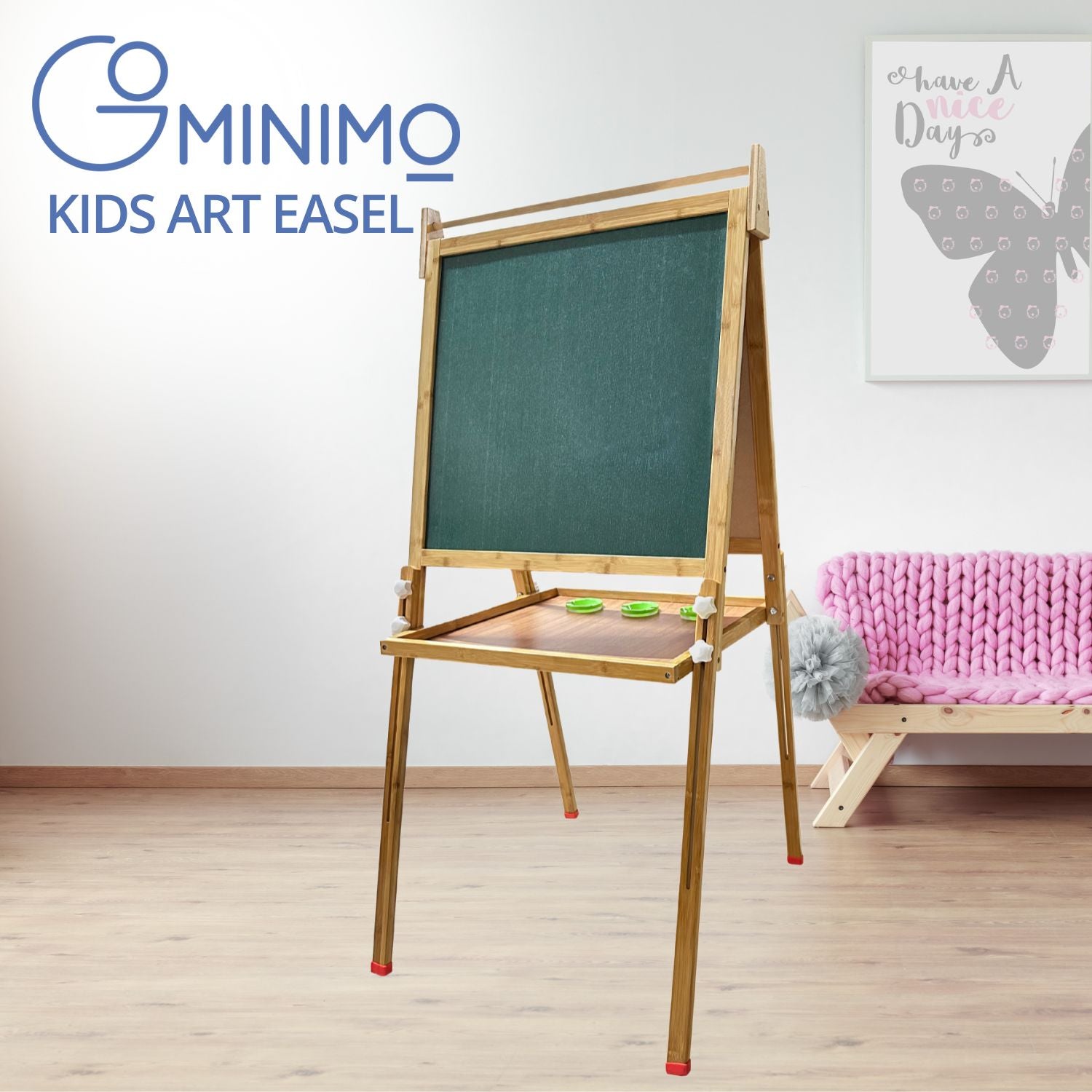 Adjustable Bamboo Dual-Sided Kids Art Easel | Gominimo