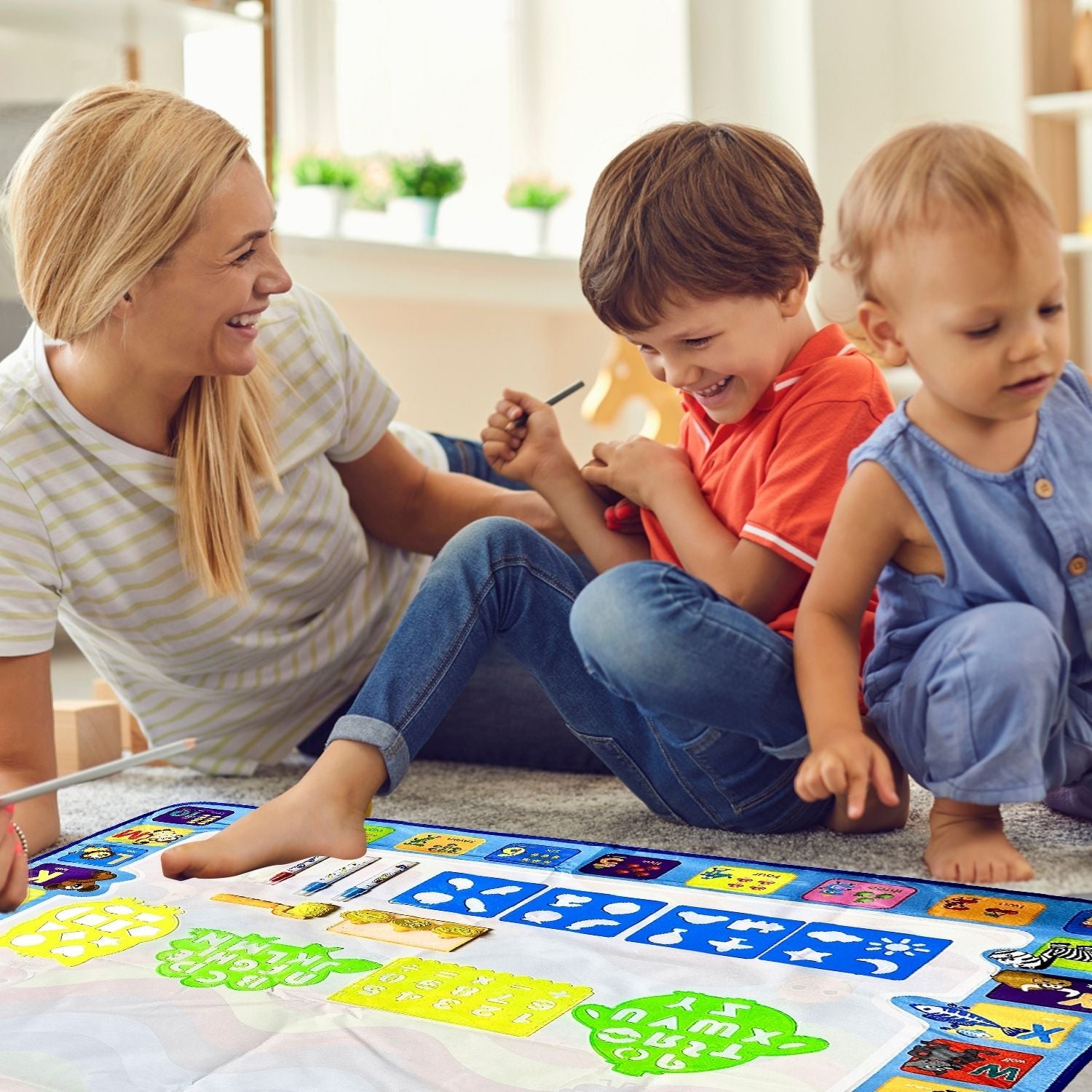 Educational Water Paint Mat Set for Kids - Alphabet & Animals