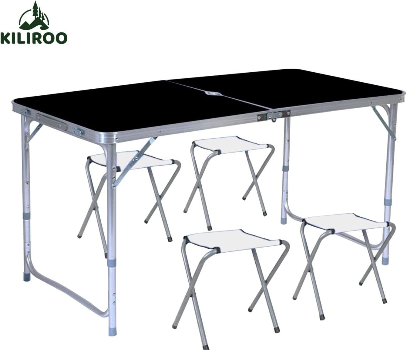 Lightweight Foldable 120cm Camping Table with 4 Chairs KILIROO