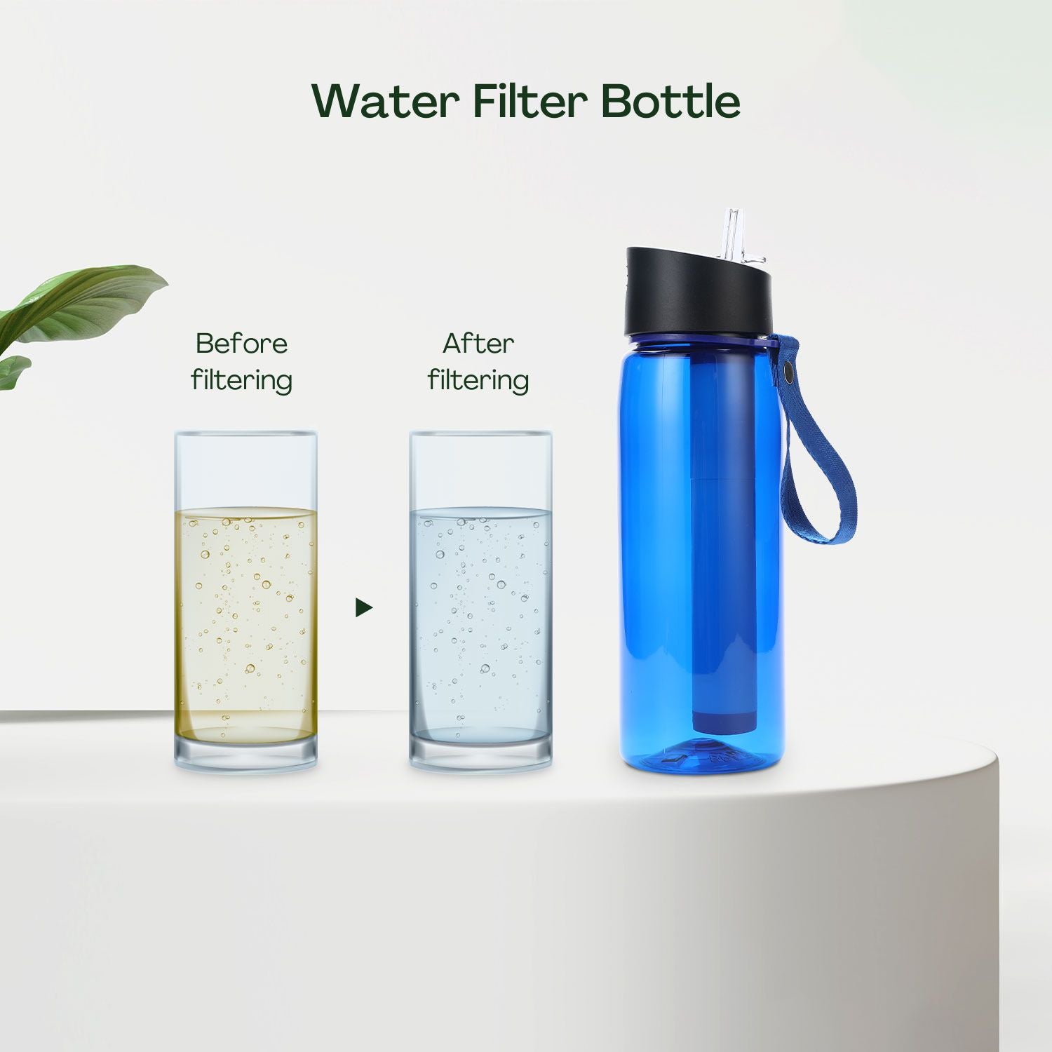 Ultralight Long-Lasting Water Filter Bottle 550ML, Kiliroo