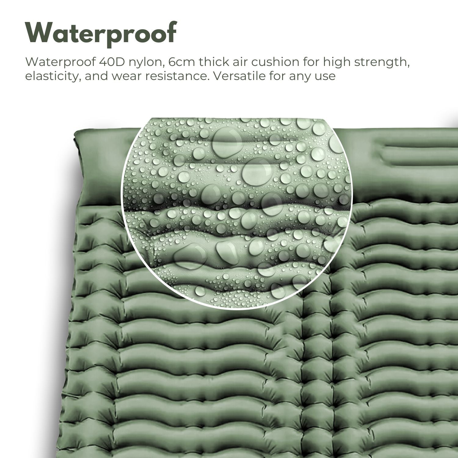 Ultra Comfort 9cm Double Inflatable Camping Pad with Pillow - KILIROO