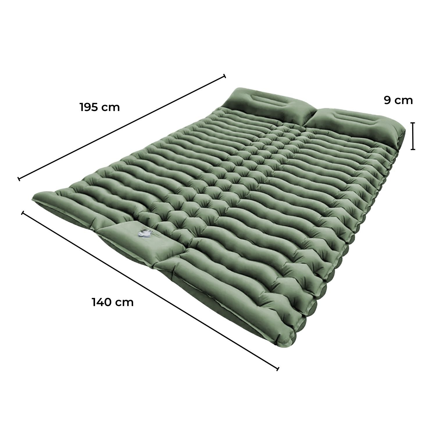 Ultra Comfort 9cm Double Inflatable Camping Pad with Pillow - KILIROO