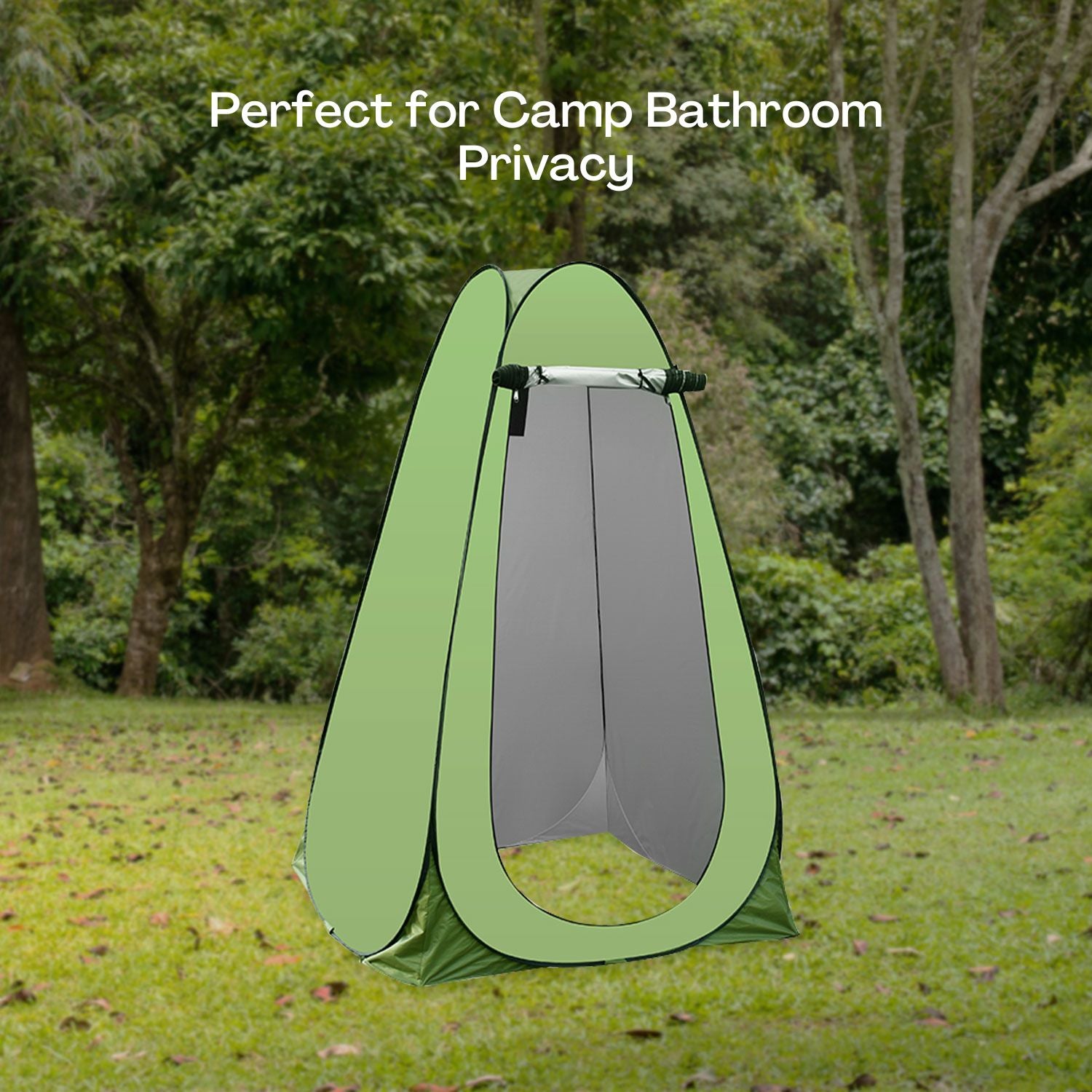 Green UV Resistant Shower Tent with Storage & Zipper Windows