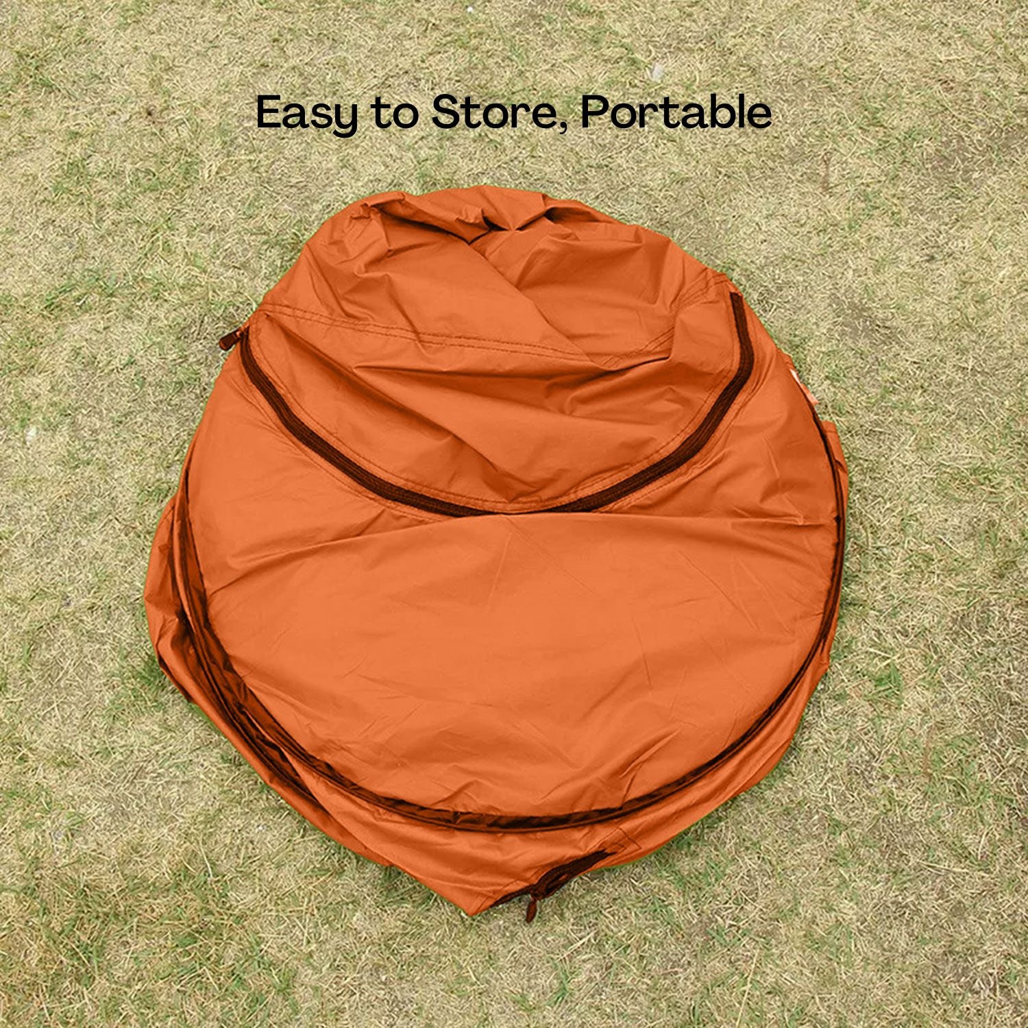 Orange Shower Tent with 2 Windows, Storage & Zipper Door