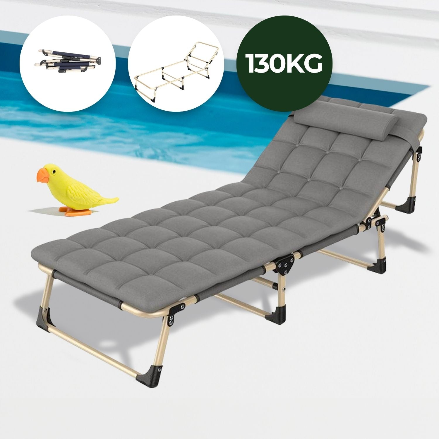 Waterproof Adjustable Folding Bed with Mattress & Headrest - Kiliroo