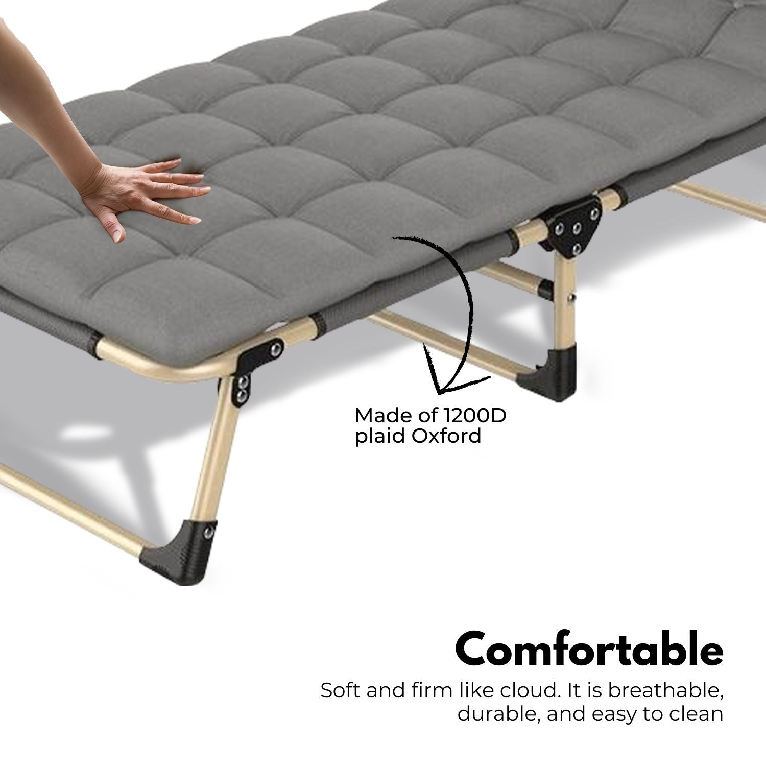 Waterproof Adjustable Folding Bed with Mattress & Headrest - Kiliroo