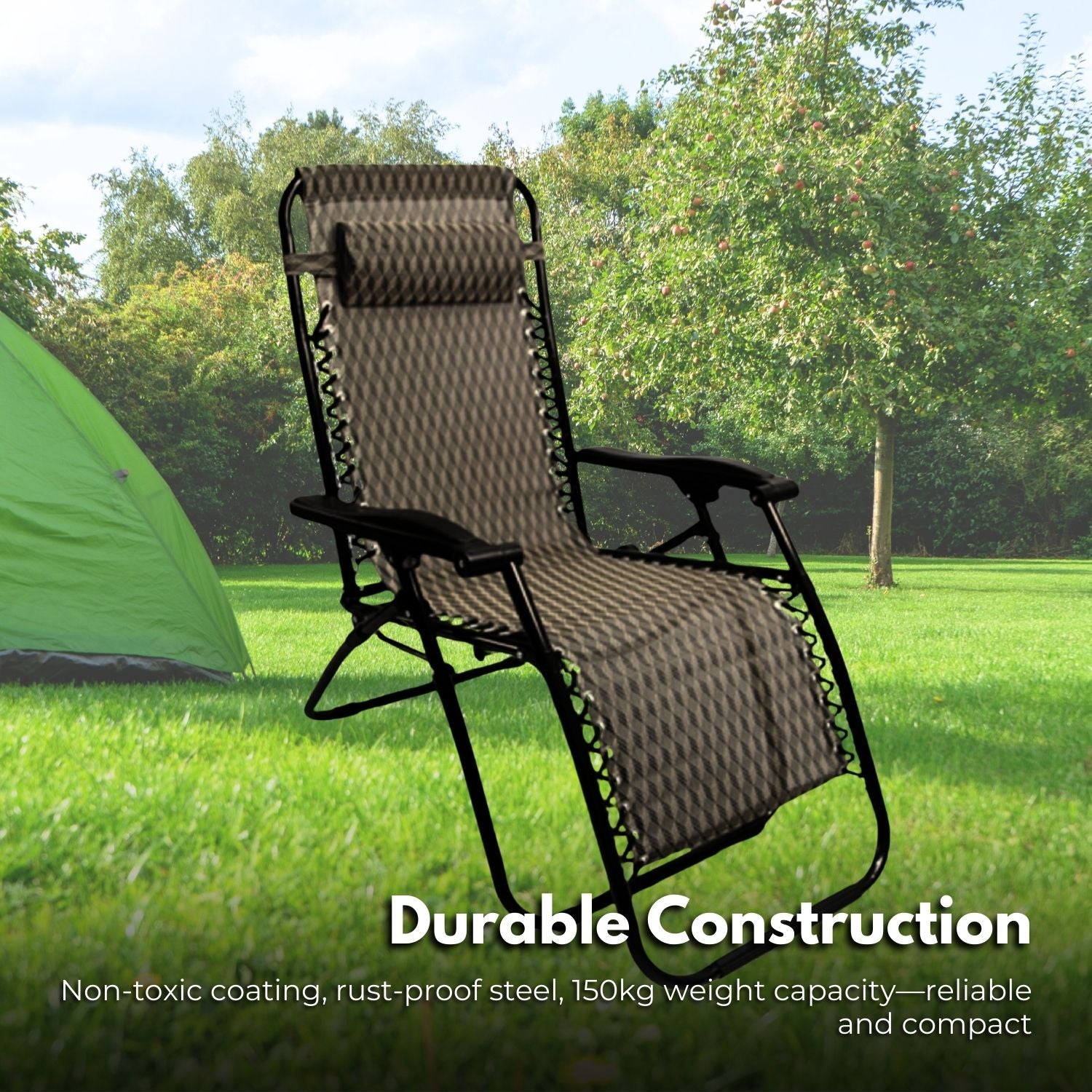 Adjustable Reclining Camping Chair, Breathable Mesh, Foldable | KILIROO