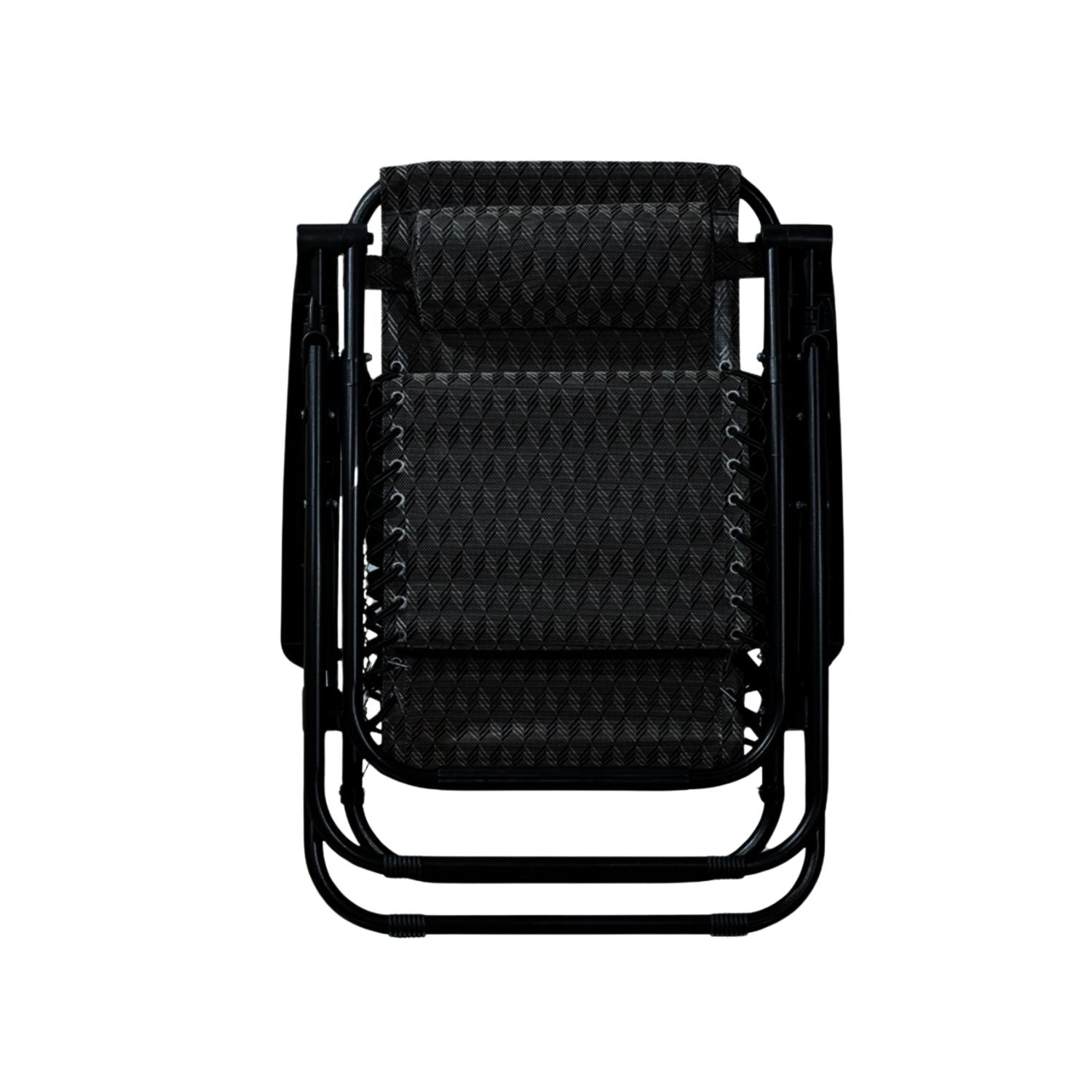 KILIROO Folding Reclining Camping Chair With Breathable Mesh (Black)
