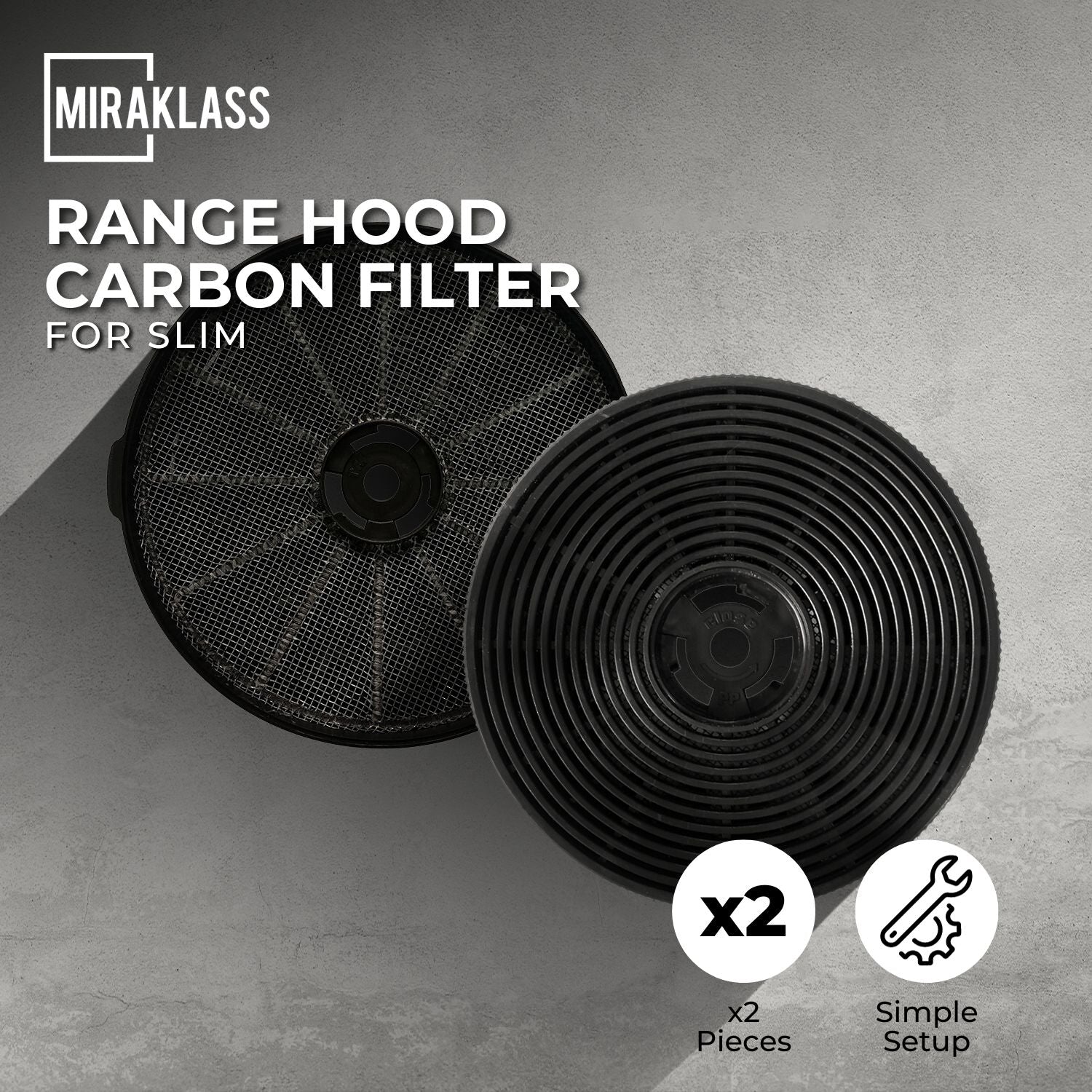 Premium Activated Carbon Rangehood Filter - Black - MIRAKLASS