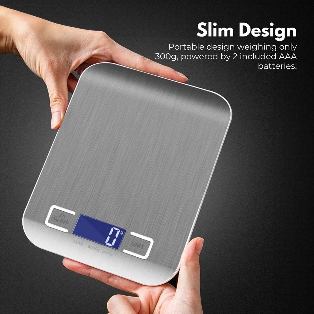 5kg 1g Digital Stainless Steel Kitchen Scale - Miraklass