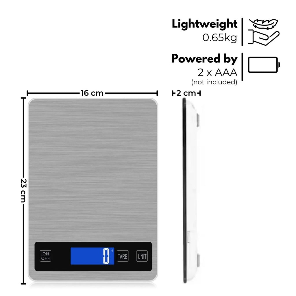 Stainless Steel Waterproof Digital Kitchen Scale 15kg – Miraklass