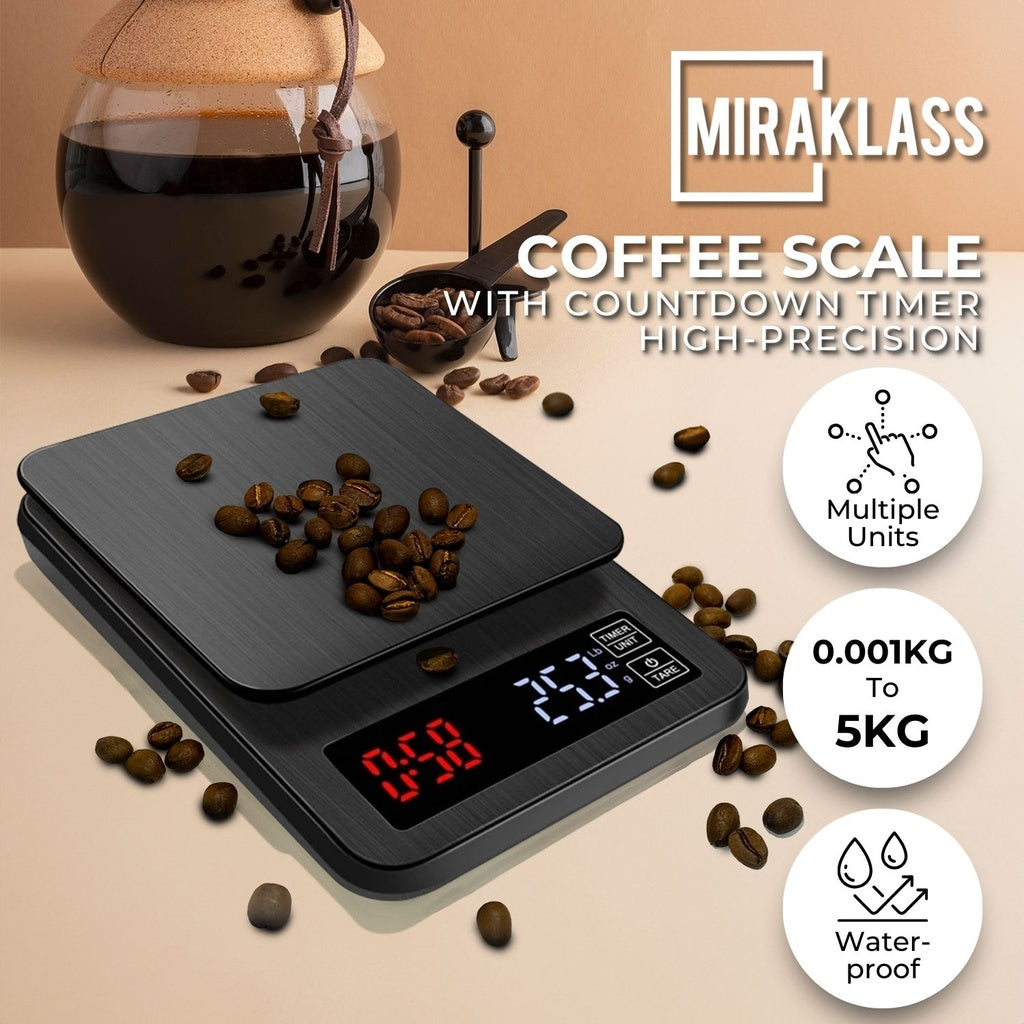 High-Precision LCD Kitchen Coffee Scale, 5kg 1g, Miraklass