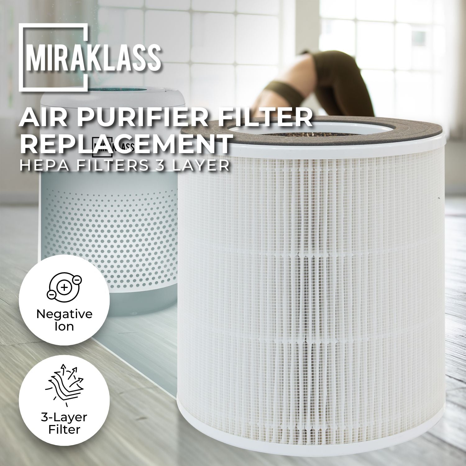 MIRAKLASS Air Purifier Filter For MK-KJ120C1-AWK