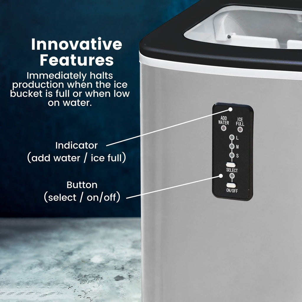 Swift Stainless Steel Ice Maker 2L, 12kg/Day - Miraklass