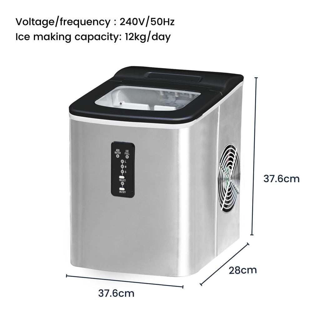 Swift Stainless Steel Ice Maker 2L, 12kg/Day - Miraklass