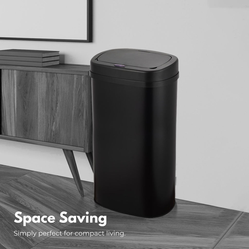 Soft Close Motion Sensor Bin 60L Black Rectangular - Miraklass