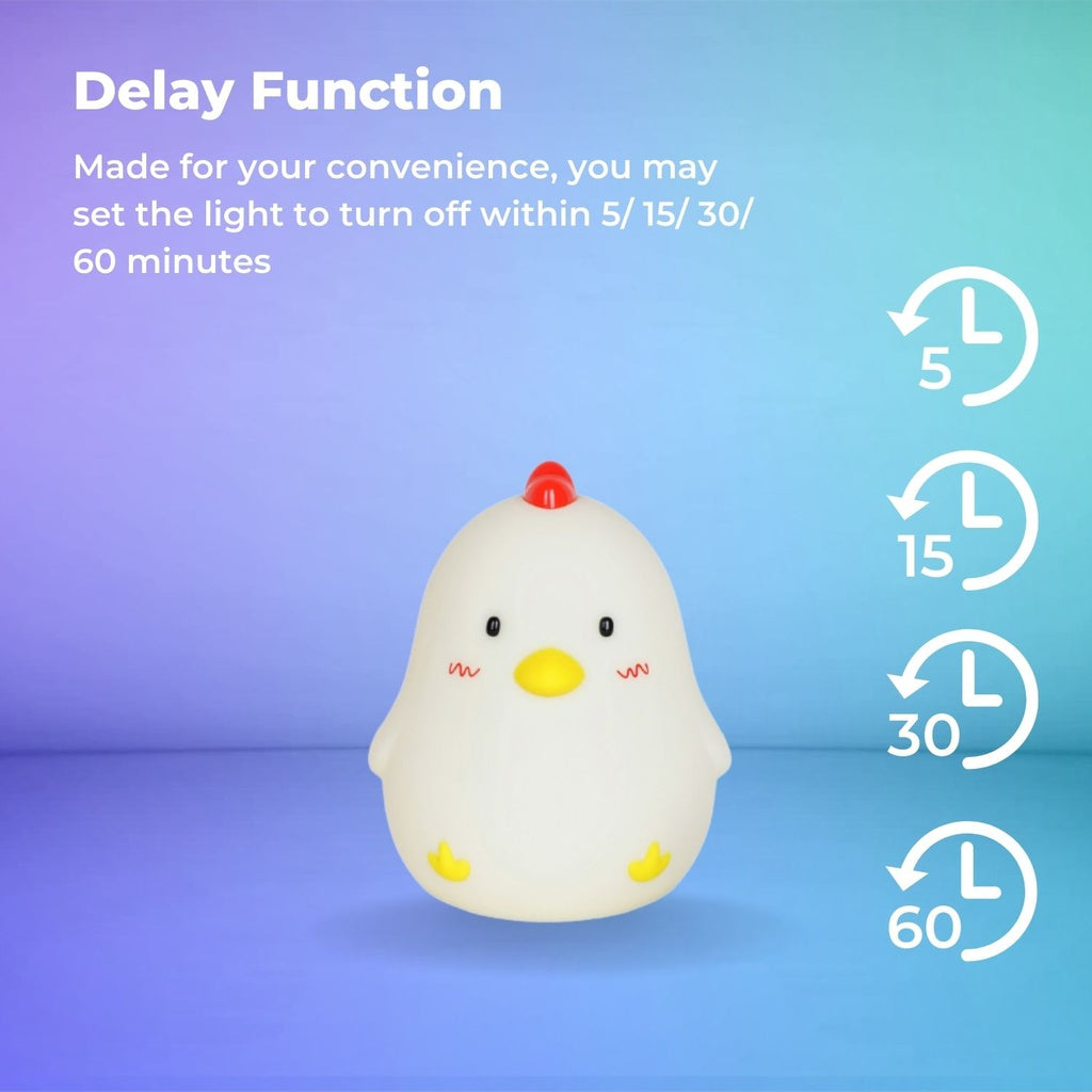 Fun Design Rechargeable Night Lamp, Sleepy Chicken - Muid