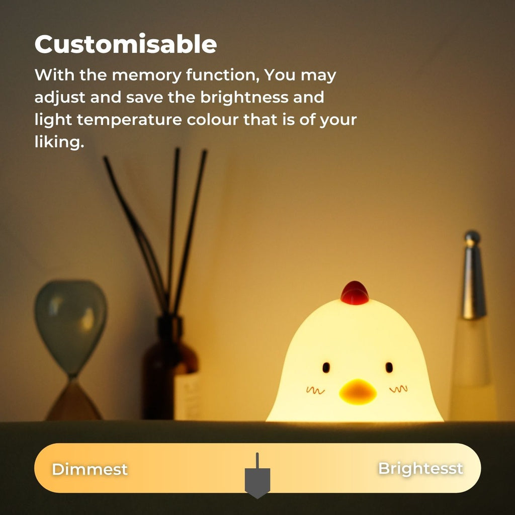 Fun Design Rechargeable Night Lamp, Sleepy Chicken - Muid