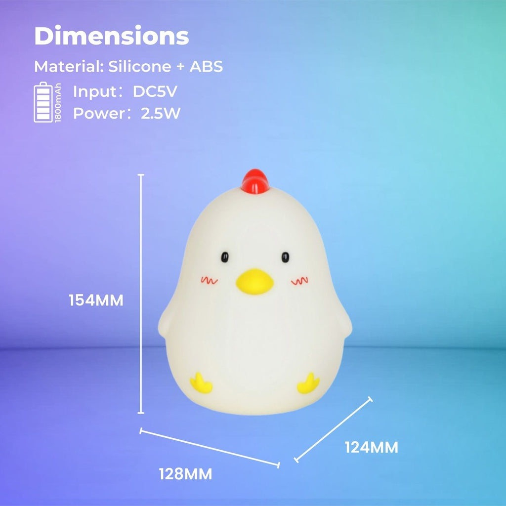 Fun Design Rechargeable Night Lamp, Sleepy Chicken - Muid