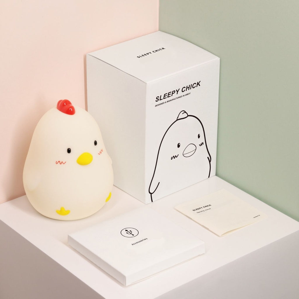 Fun Design Rechargeable Night Lamp, Sleepy Chicken - Muid