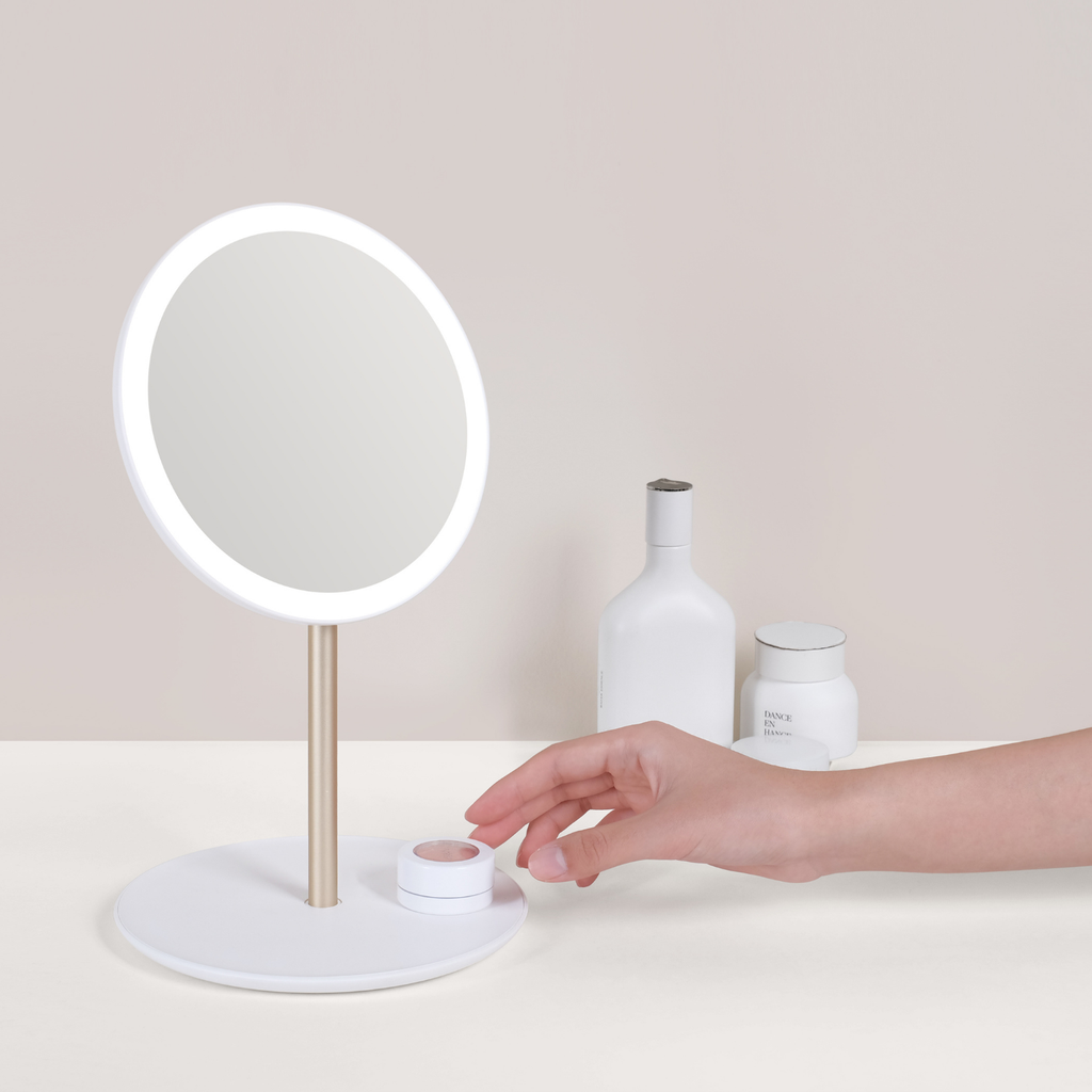 Adjustable LED Light Travel Makeup Mirror with Stand - MUID