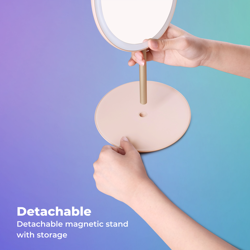 Adjustable LED Light Travel Makeup Mirror with Stand - MUID