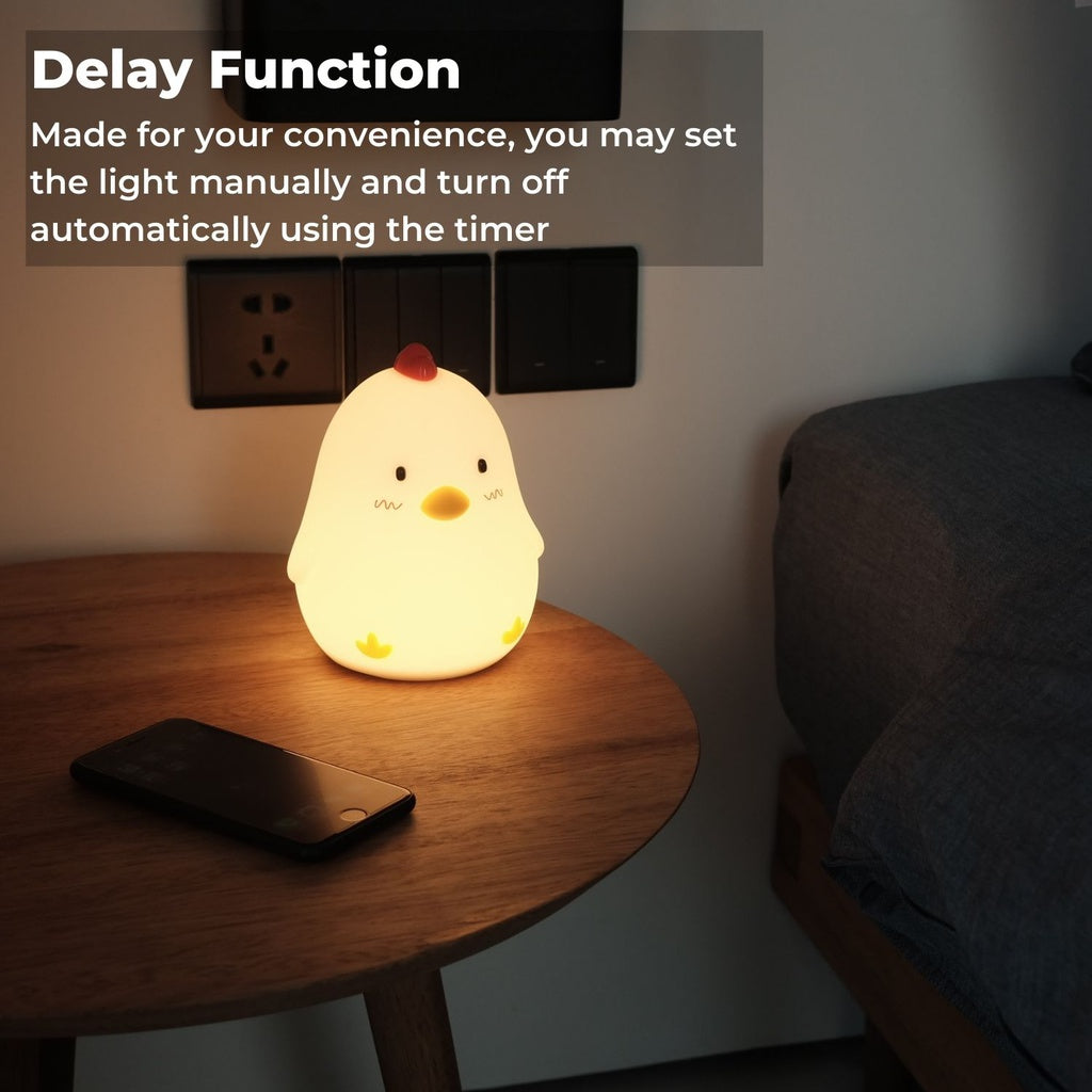 Touch Control Wake Up Chicken Night Lamp Alarm Clock