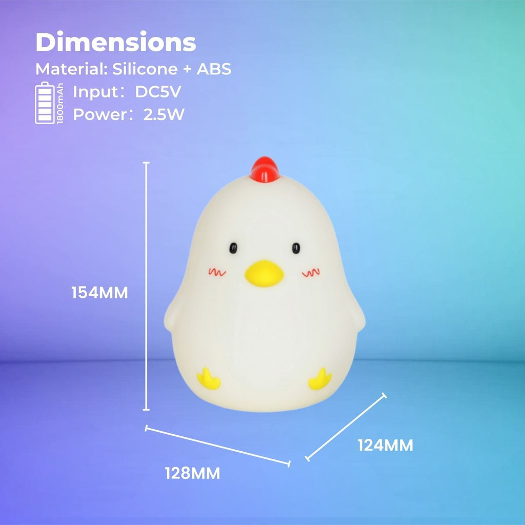 Touch Control Wake Up Chicken Night Lamp Alarm Clock