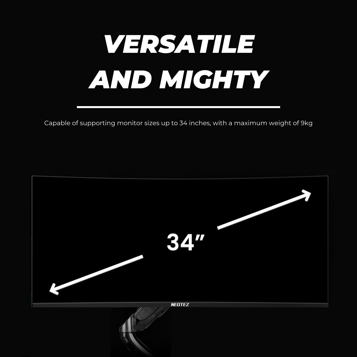 Adjustable Monitor Arm for 24"-34" with USB Ports - Neotez