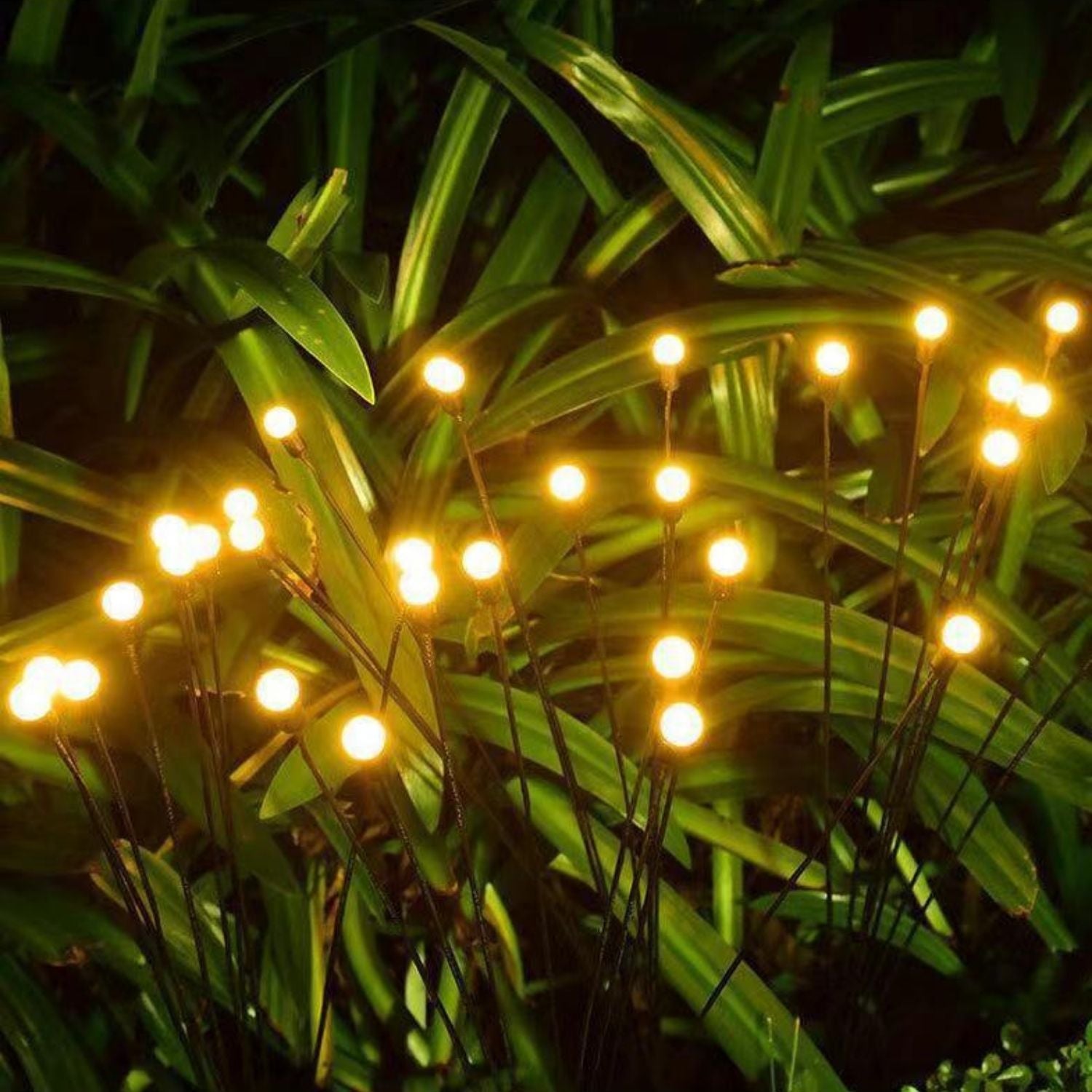 NOVEDEN 3 Pieces Solar Powered Firefly Lights (Warm)