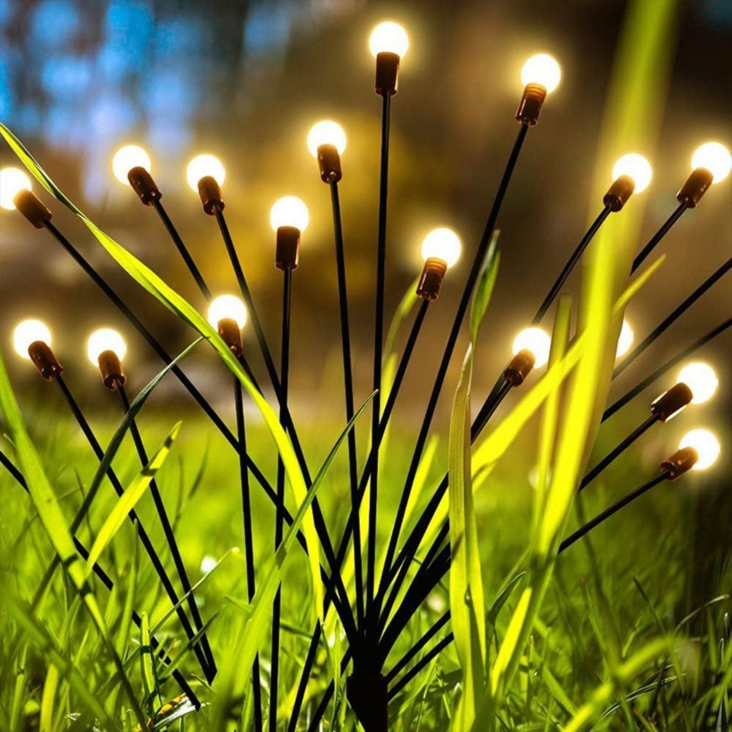 NOVEDEN 3 Pieces Solar Powered Firefly Lights (Warm)