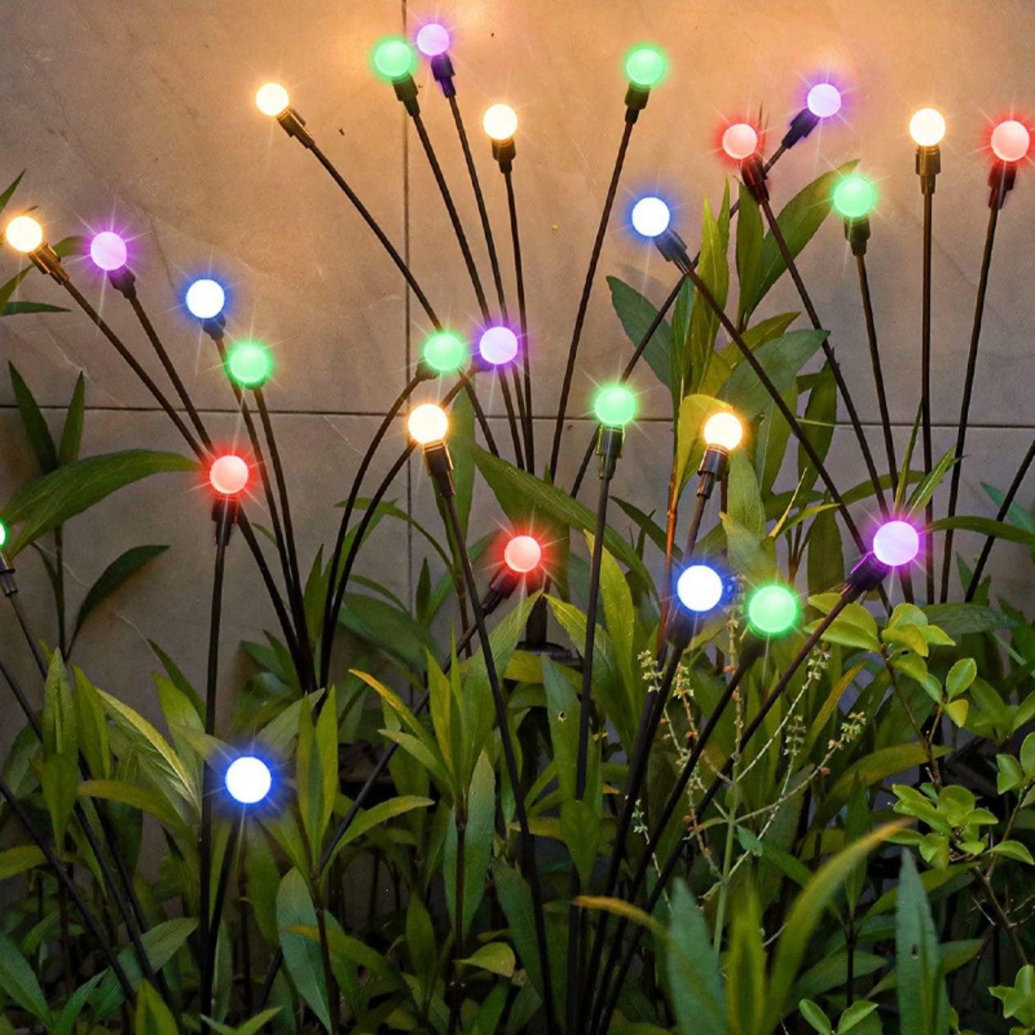 Colorful Solar Firefly Garden Lights, Waterproof, 3 Pieces - Noveden