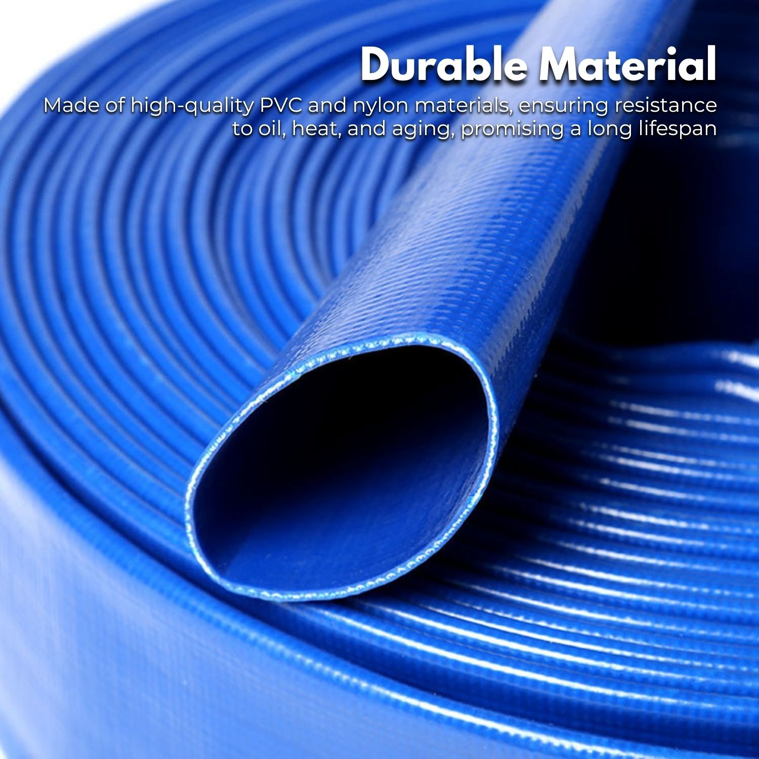 25mm x 25m PVC Layflat Discharge Hose Kit, NOVEDEN