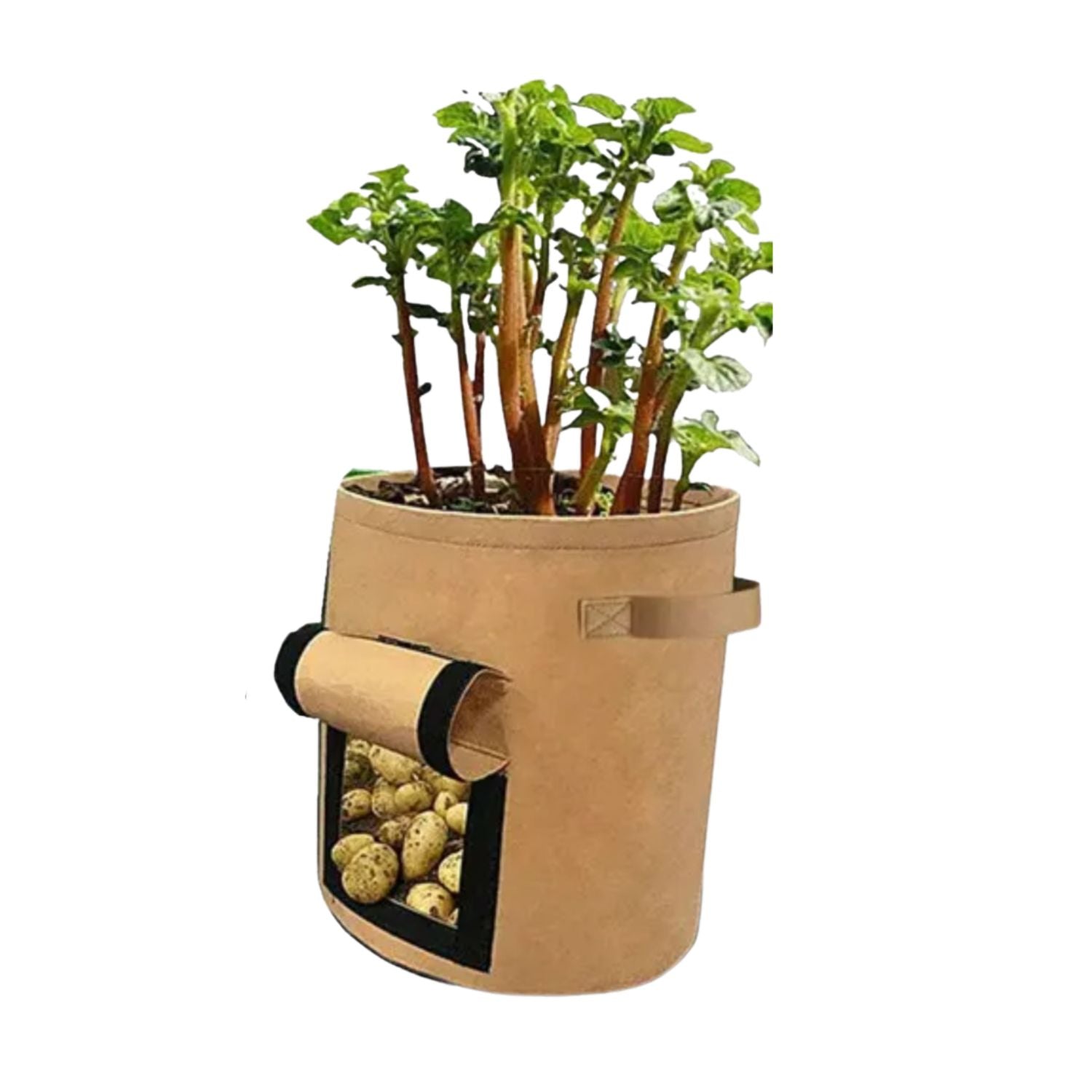 5-Pack 7 Gallon Plant Grow Bags with Window Flap, Felt Material