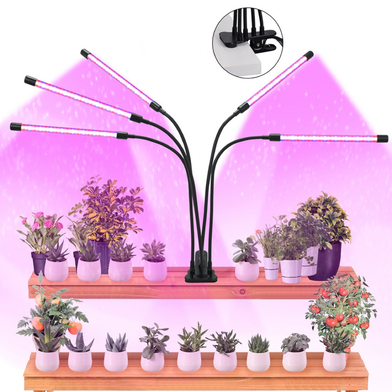 NOVEDEN Plant Grow Light 4 Head Grow Lamp
