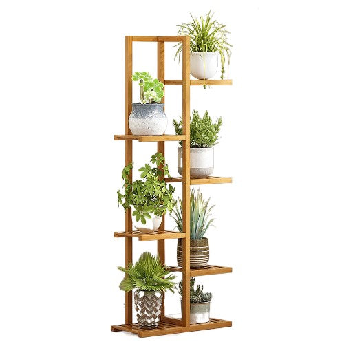 NOVEDEN Bamboo Plant Stand Rack 6 tier 7 Potted (120CM)