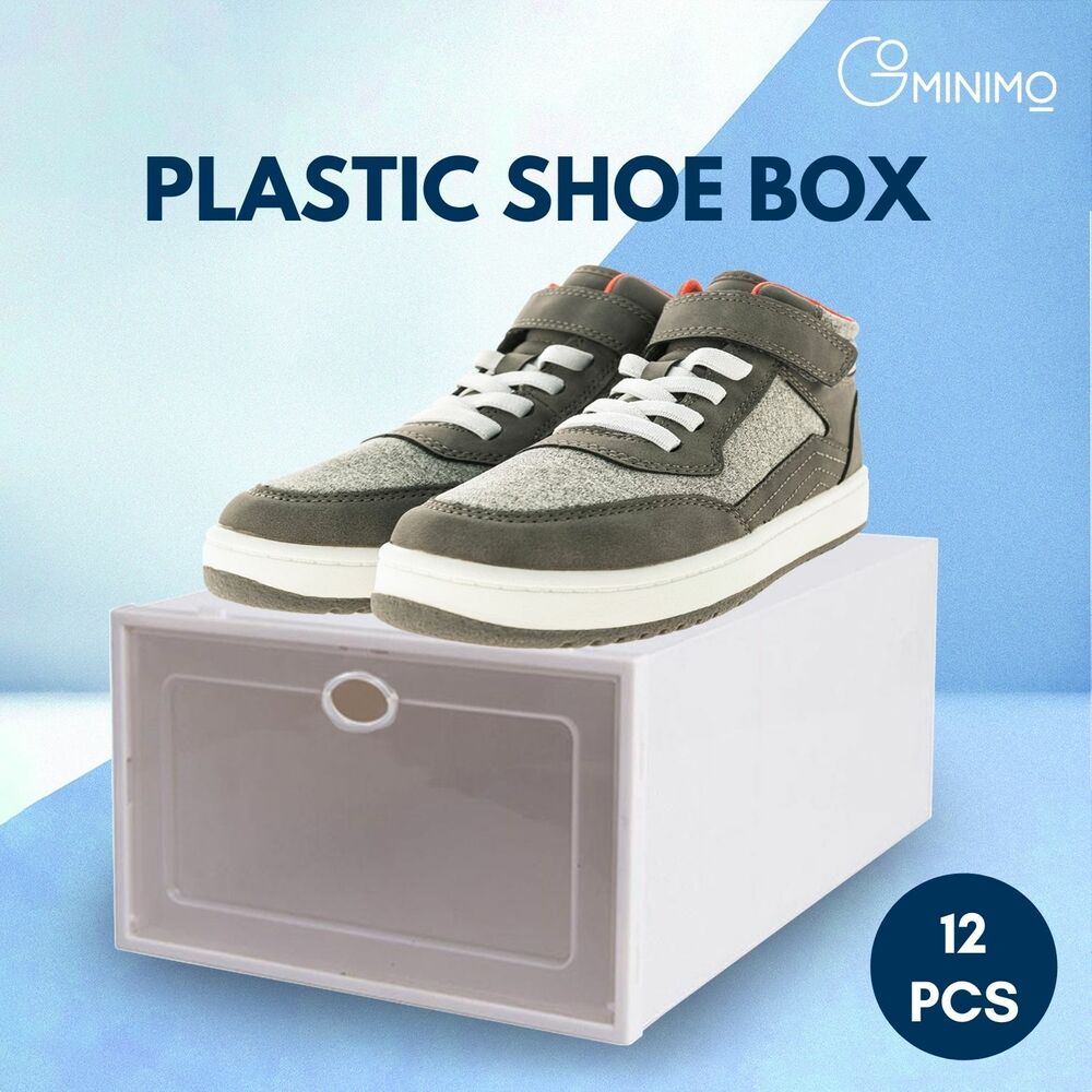 Stackable Durable Plastic Shoe Box with Ventilation 12pcs