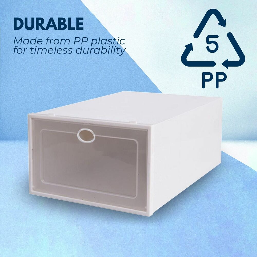 Stackable Durable Plastic Shoe Box with Ventilation 12pcs