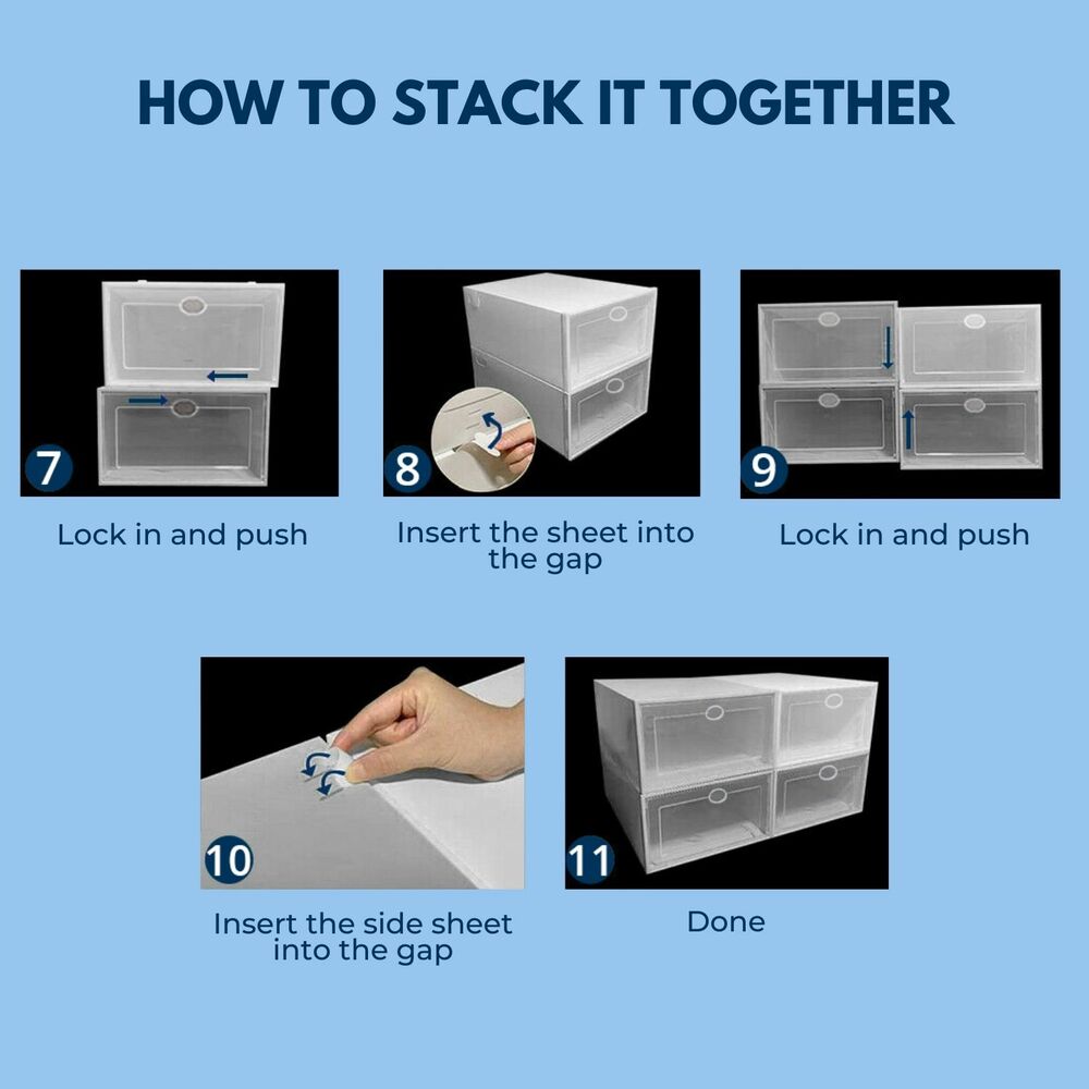 Stackable Durable Plastic Shoe Box with Ventilation 12pcs