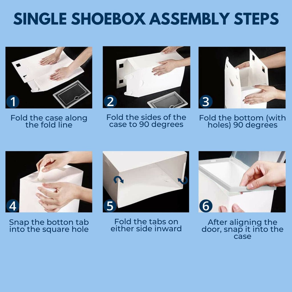 Space-Saving Versatile 24x Plastic Shoe Boxes, White