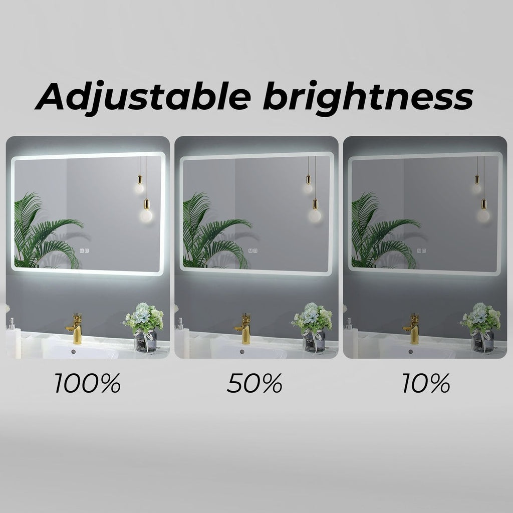 Adjustable LED Anti-Fog Bathroom Mirror, 600x800mm