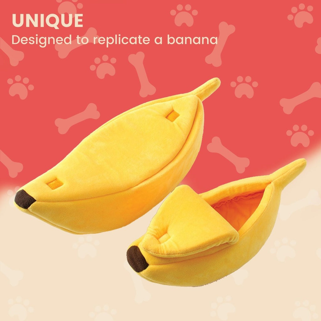 Floofi Banana Pet Bed (M Yellow)