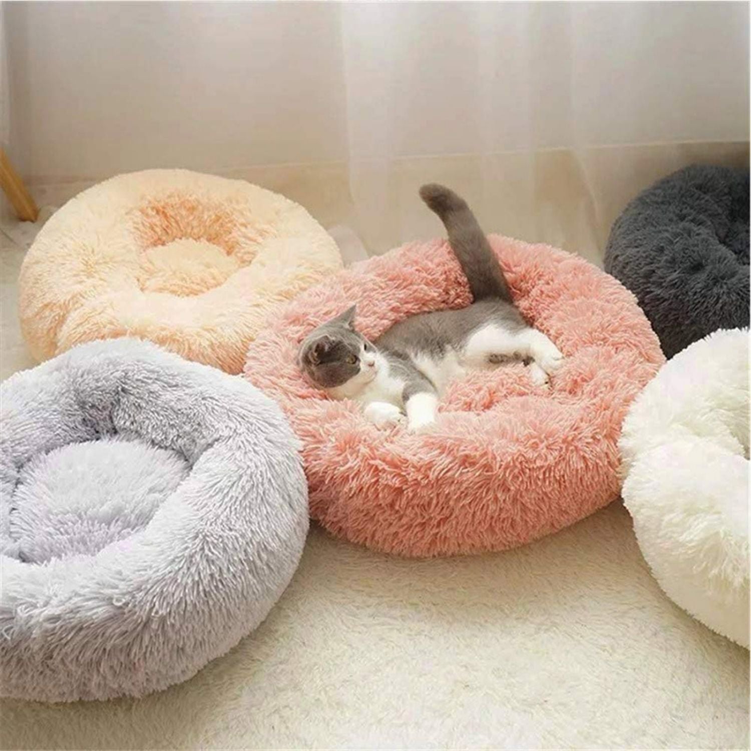 Soft Plush Pet Bed with PP Cotton Filling, 80cm - Floofi