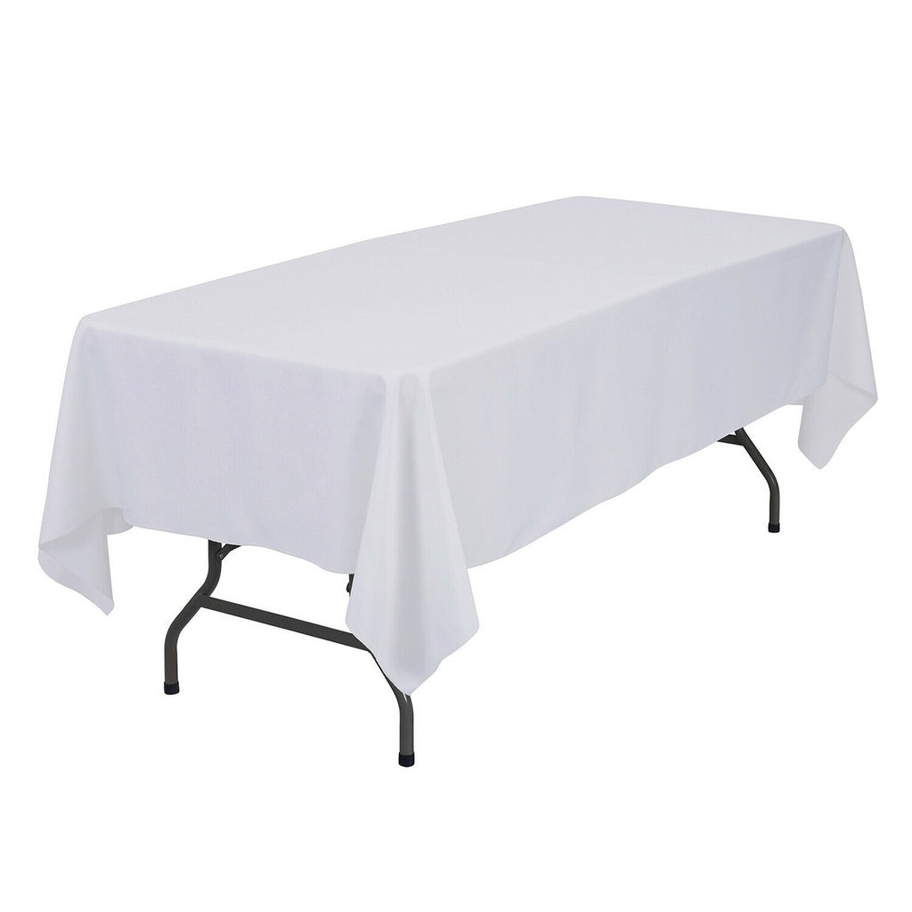 White Polyester Tablecloth 230cm, Full Protection, Easy to Clean