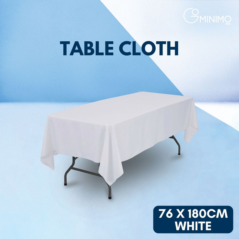 White Polyester Tablecloth 230cm, Full Protection, Easy to Clean