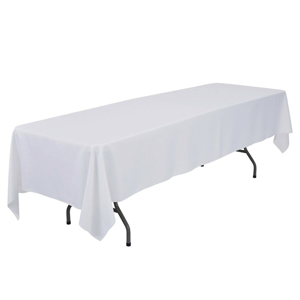 White Polyester Table Cloth 150x300cm - Easy Care