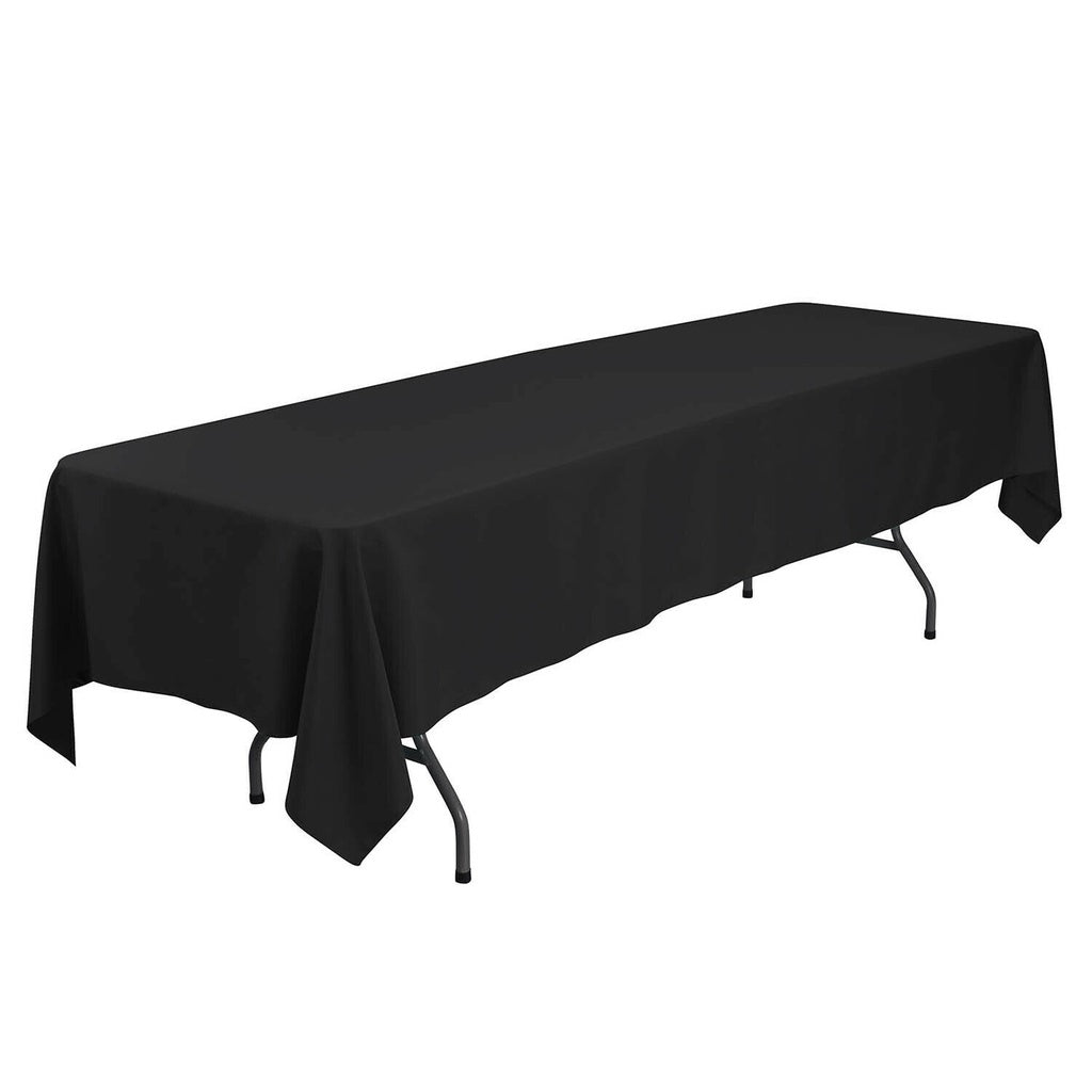 Black Polyester Table Cloth 150x300cm, Easy Clean